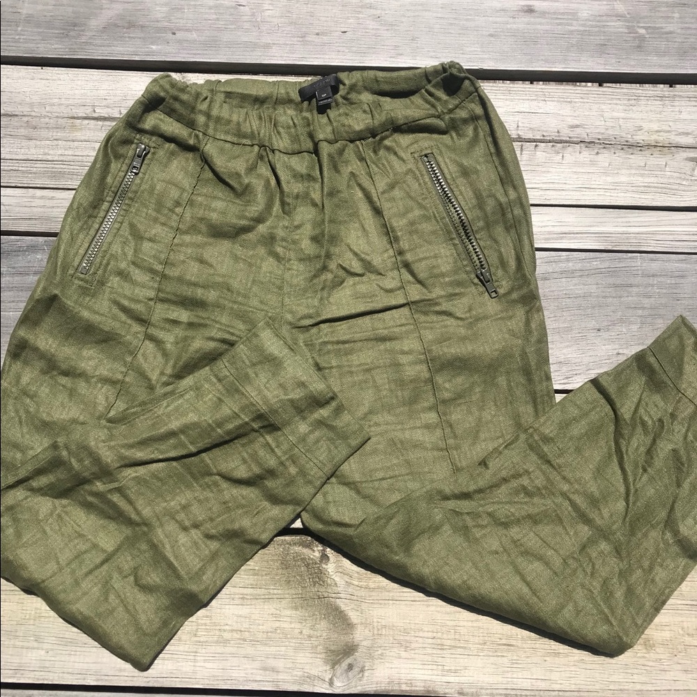 Green j crew linen pants